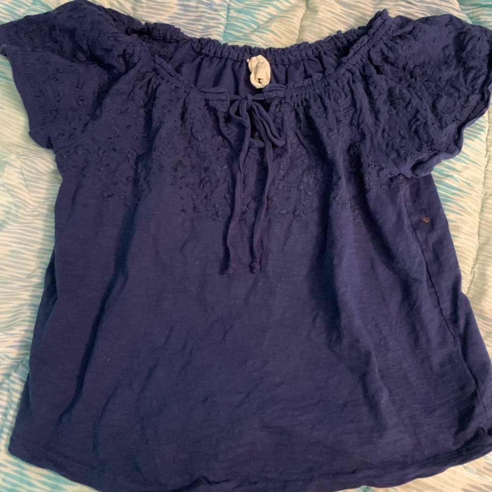 blue off the shoulder top. From Francesca’s.
